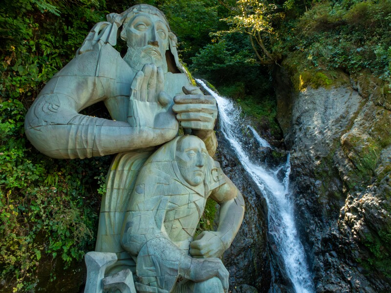 Andrew the Apostle Sculpture and Waterfall